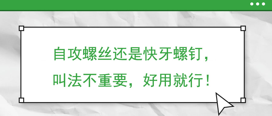 自攻螺絲還是快牙螺釘，叫法不重要，好用就行！